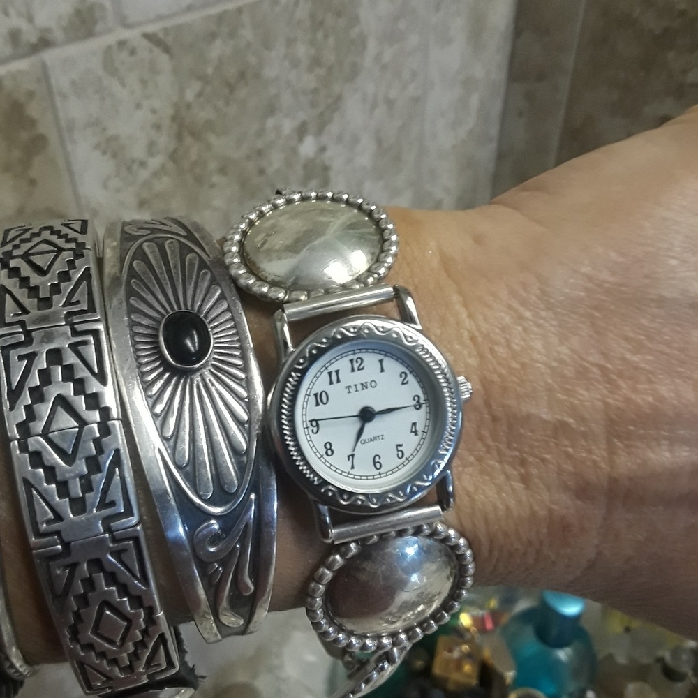 🚫SOLD🚫Navajo Vtg.Sterling Watch Bracelet